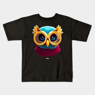 cute owl with glasses Kids T-Shirt